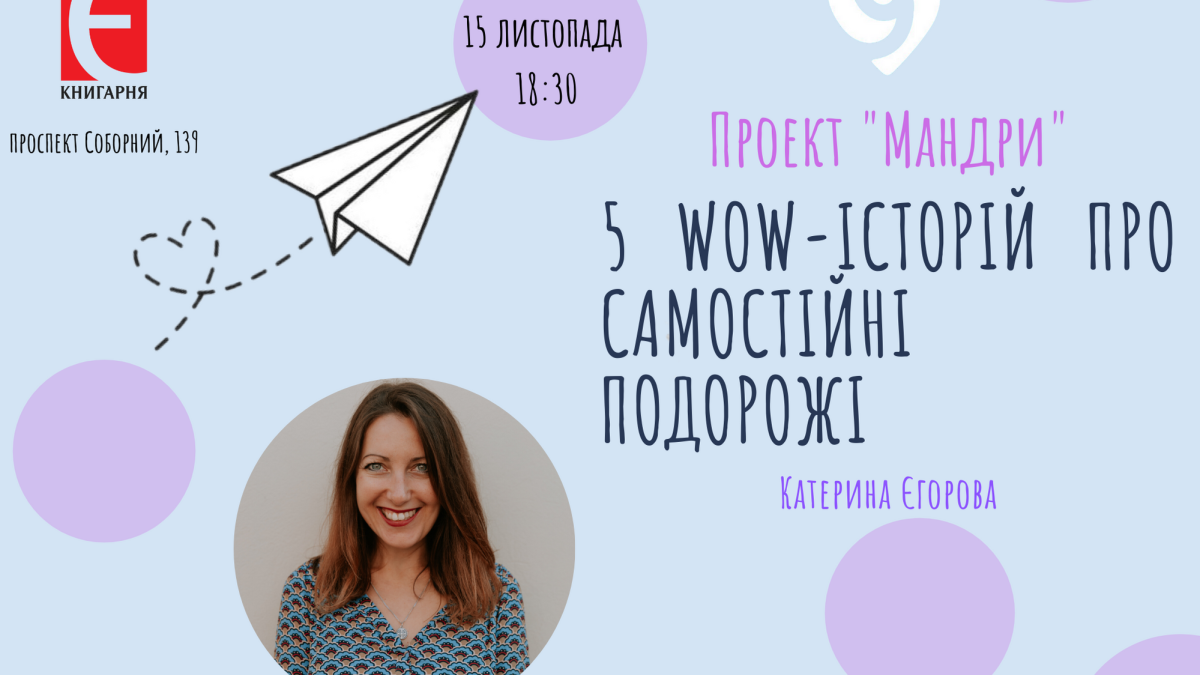 Проект «Мандри». Розмова з Катериною Єгоровою «5 wow-історій про самостійні подорожі»