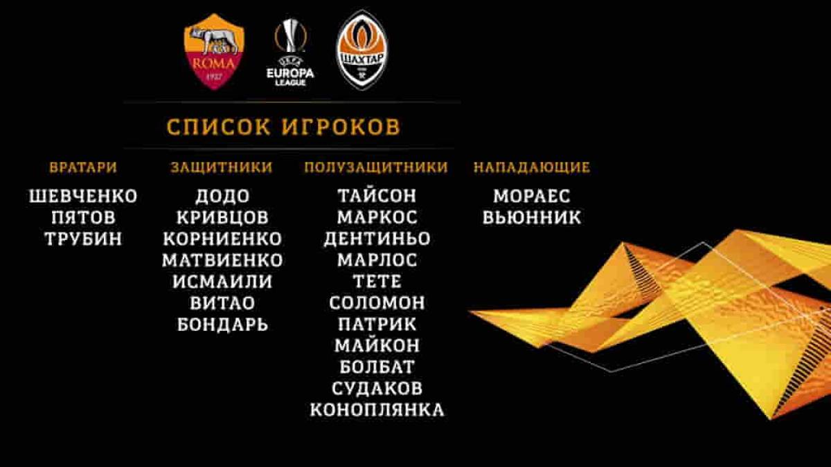 «Шахтер» проведет в Риме первый матч 1/8 финала Лиги Европы с «Ромой»