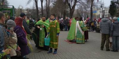 Запорожцы встречают Вербное воскресенье