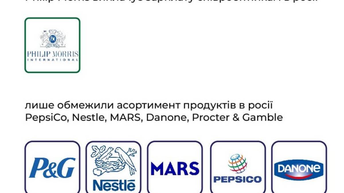 PepsiCo, Nestle, Danon, Mars, Procter&Gamble досі працюють на російського споживача