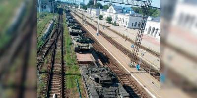 На ждвокзале Мелитополя снова заметили российские танки. На этот раз это Т-72Б