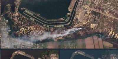 CNN опублікував супутникові знімки, на яких видно пожежі та дим у районі Запорізької АЕС
