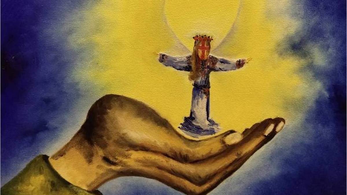 У Запоріжжі юний художник Космо Макс створив картину-оберіг