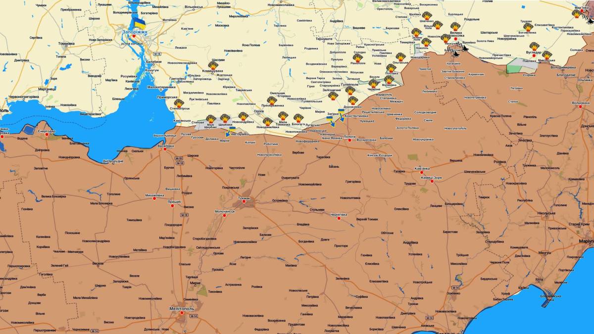 Запорізький напрямок (мапа обстрілів, оновлення)