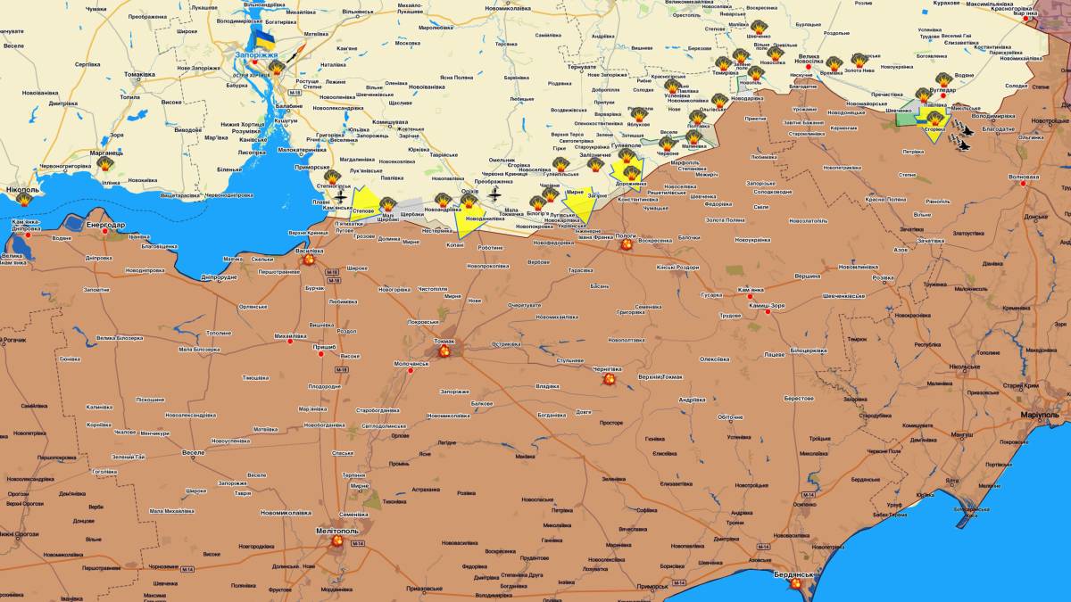 Запорізький напрямок (мапа обстрілів, оновлення)
