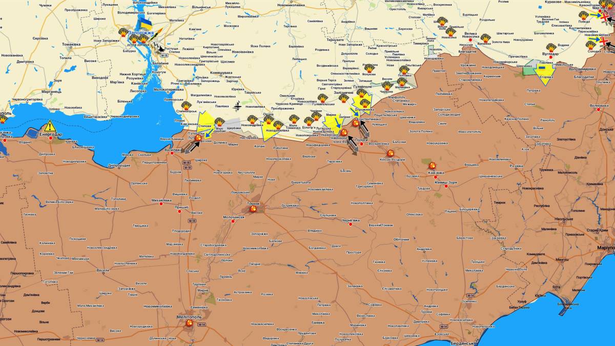 Запорізький напрямок (мапа обстрілів, оновлення)