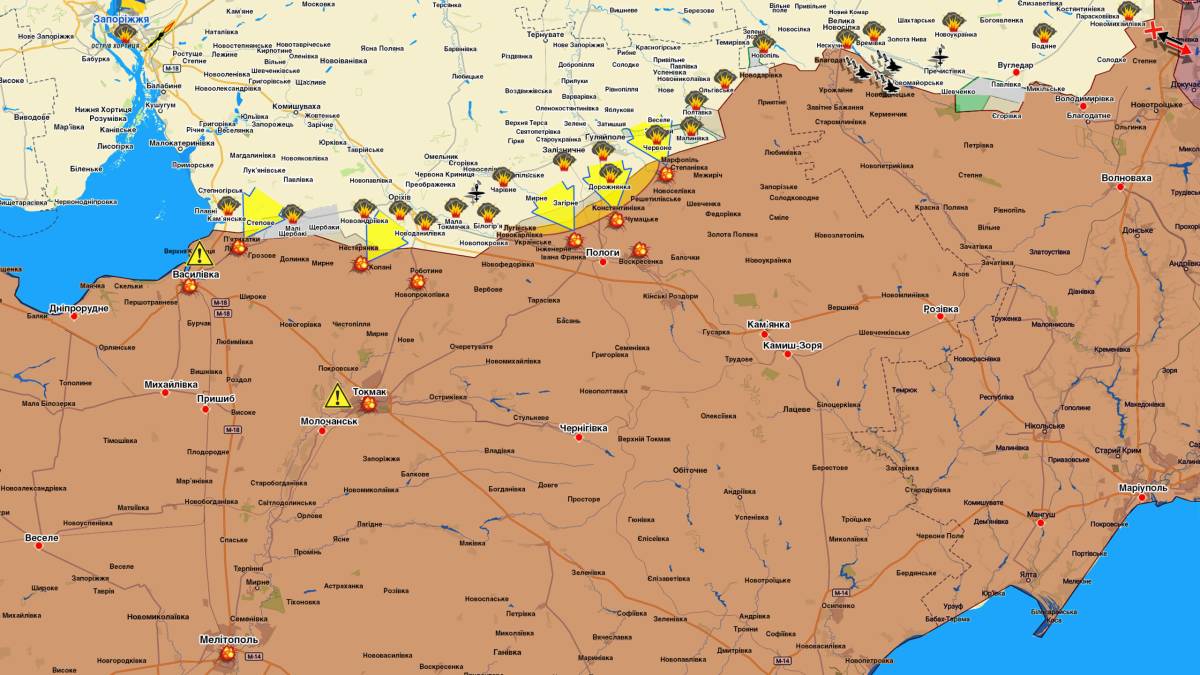 Запорізький напрямок (мапа обстрілів, оновлення)