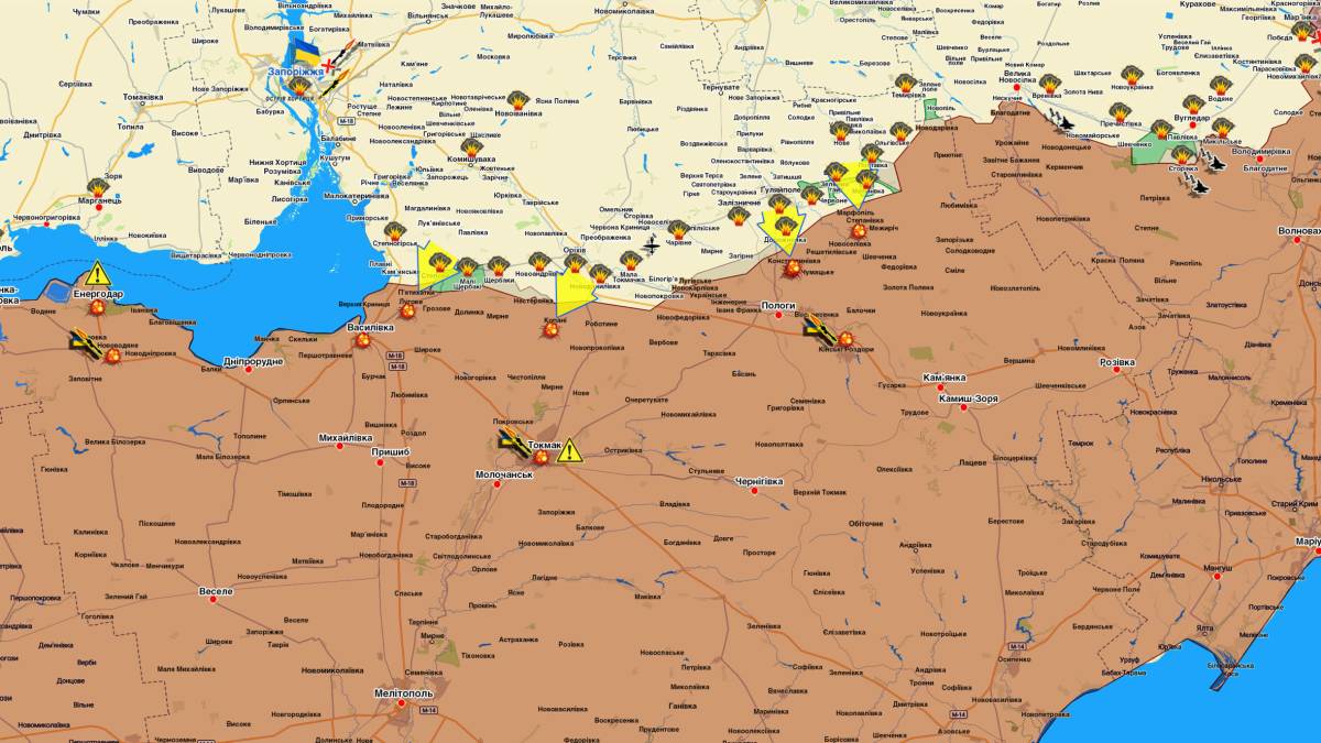 Запорізький напрямок (мапа обстрілів, оновлення)