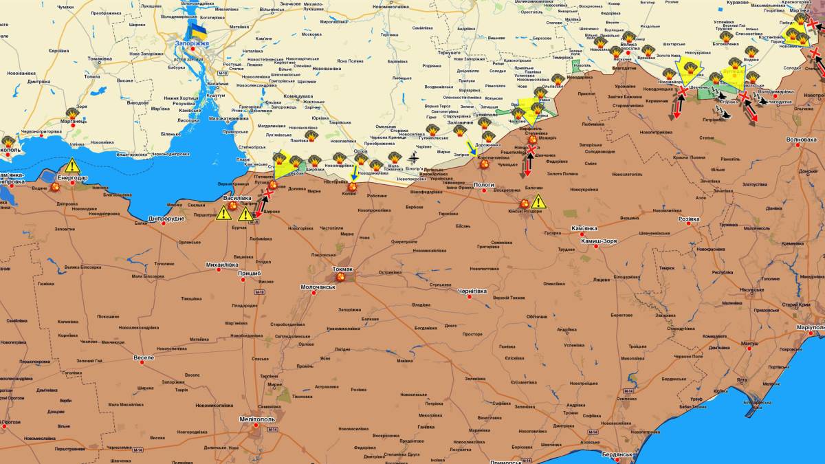 Запорізький напрямок (мапа обстрілів, оновлення)