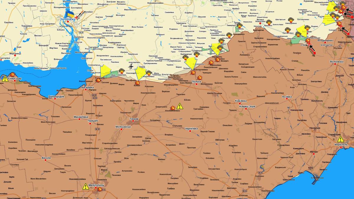 Запорізький напрямок (мапа обстрілів, оновлення)