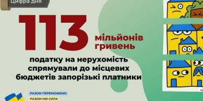 Власники запорізької нерухомості поповнили місцеві бюджети на 113 мільйонів гривень