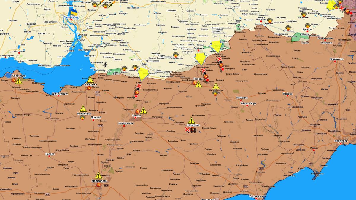 Запорізький напрямок (мапа обстрілів, оновлення)