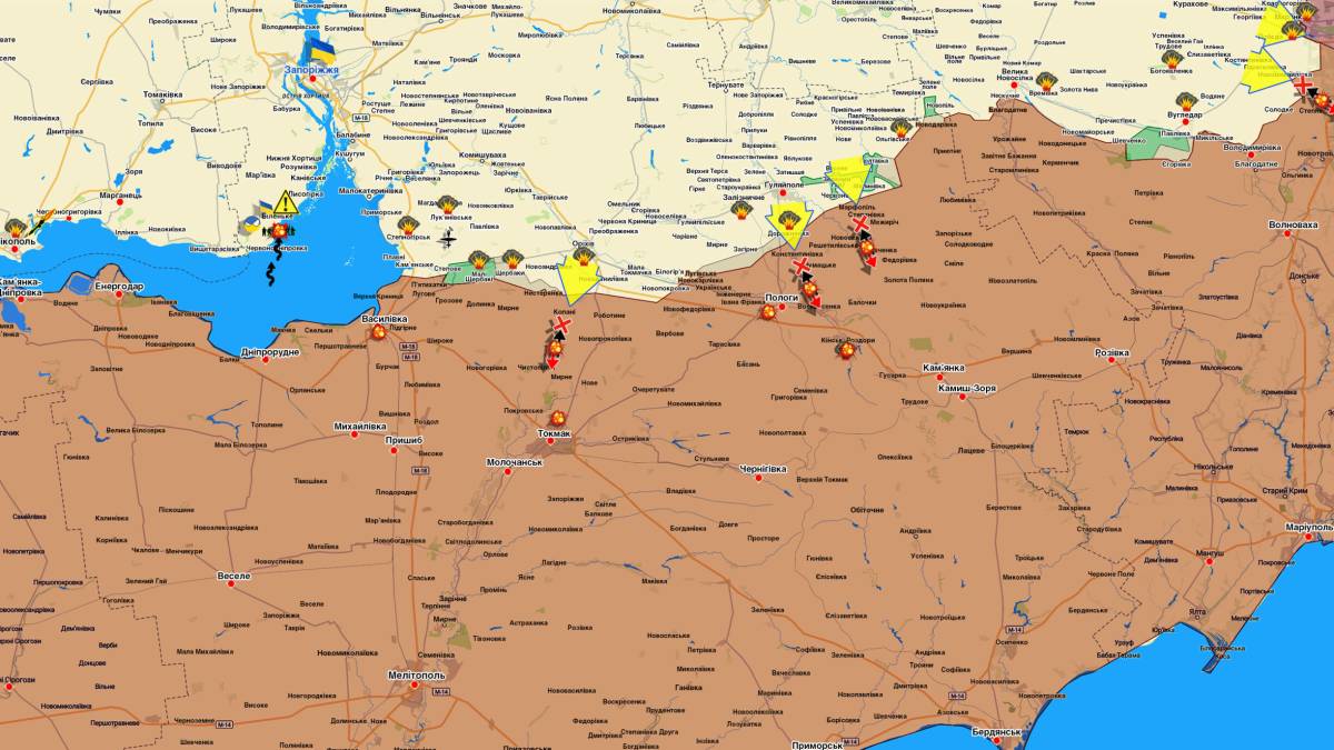 Запорізький напрямок (мапа обстрілів, оновлення)
