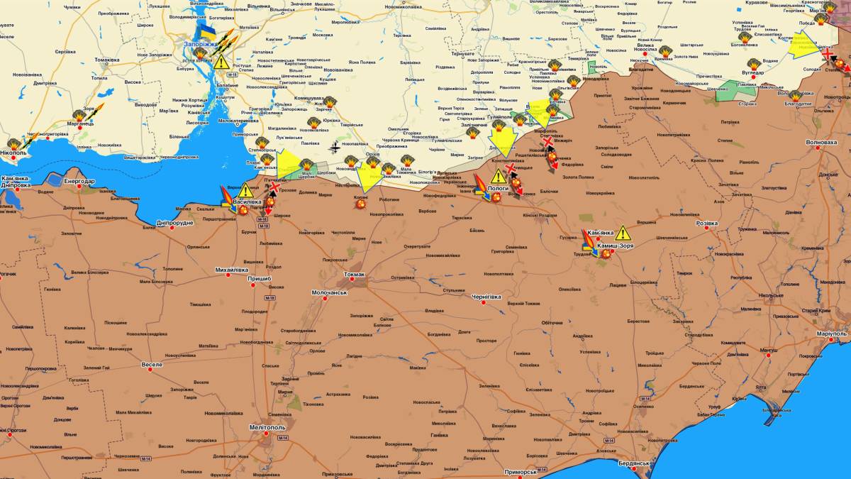 Запорізький напрямок (мапа обстрілів, оновлення)