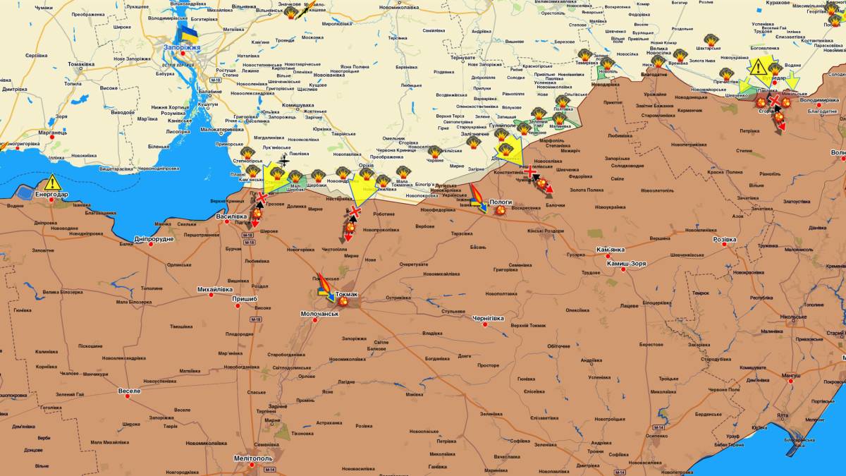 Запорізький напрямок (мапа обстрілів, оновлення)