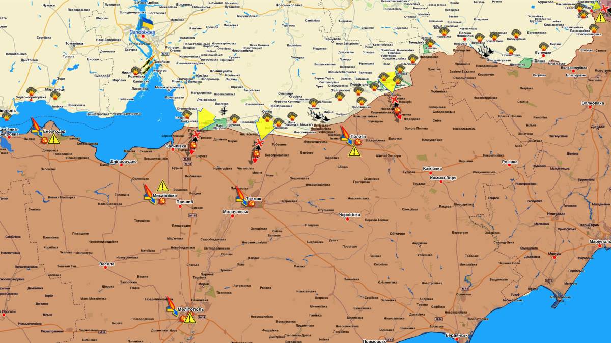 Запорізький напрямок (мапа обстрілів, оновлення)