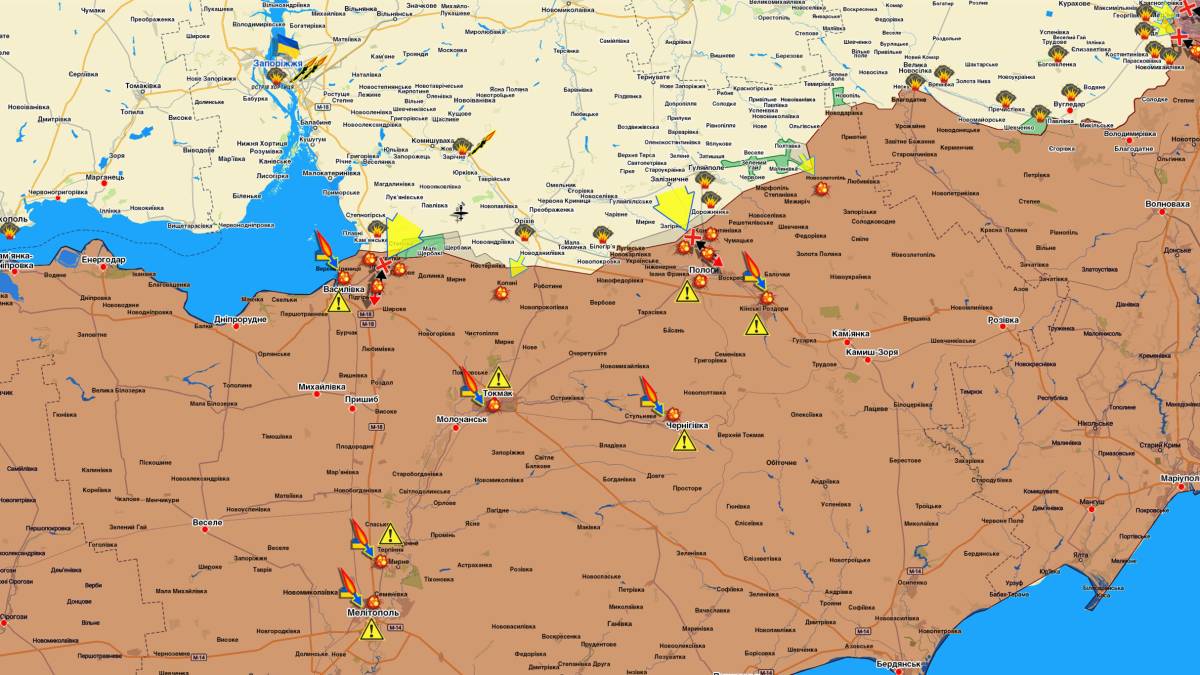 Запорізький напрямок (мапа обстрілів, оновлення)