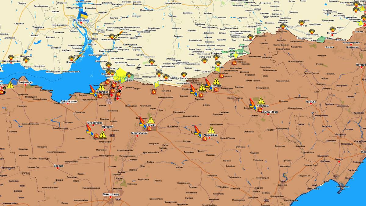 Запорізький напрямок (мапа обстрілів, оновлення)