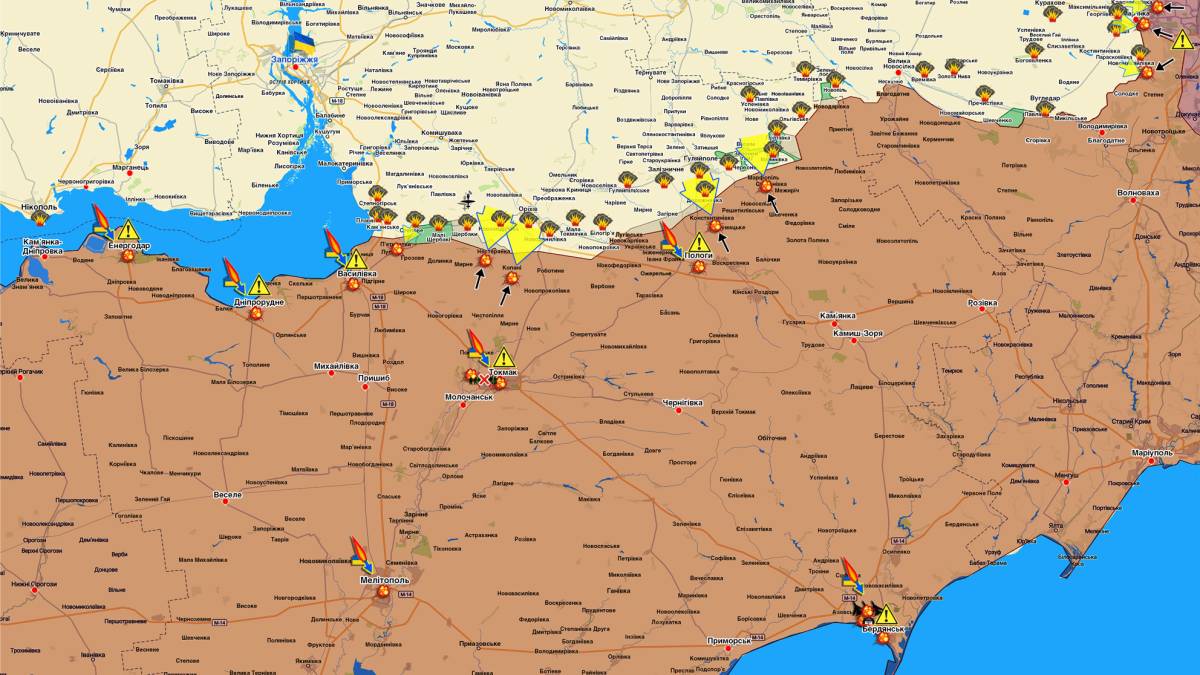 Запорізький напрямок (мапа обстрілів, оновлення)