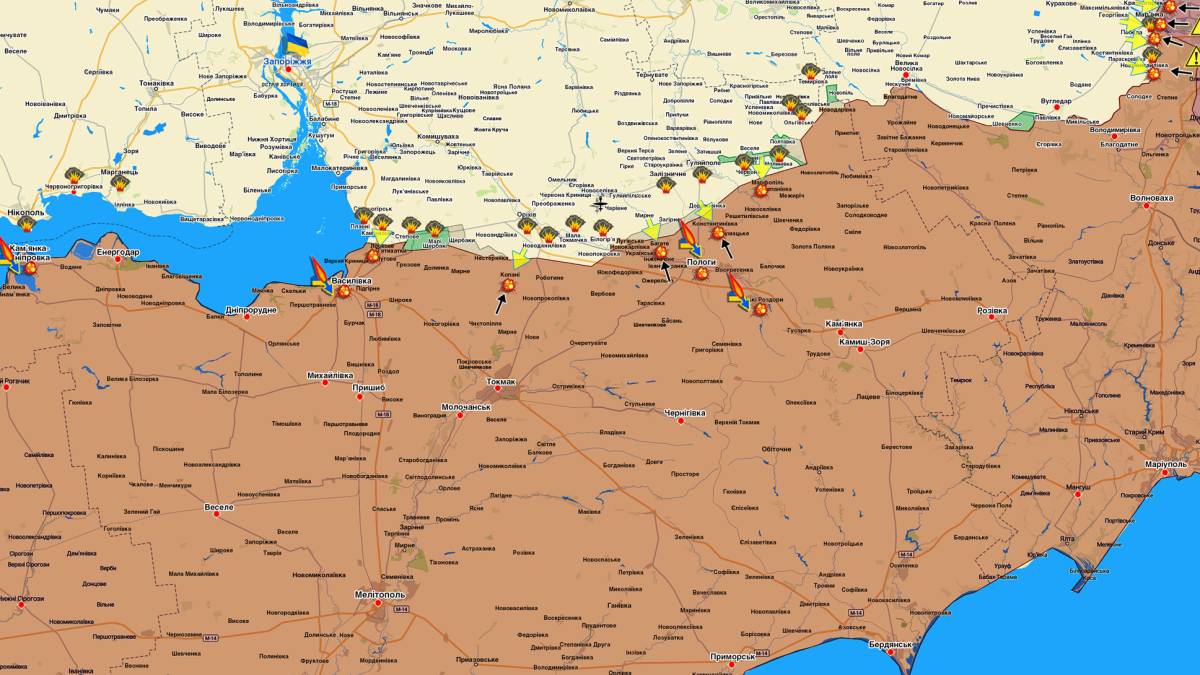 Запорізький напрямок (мапа обстрілів, оновлення)