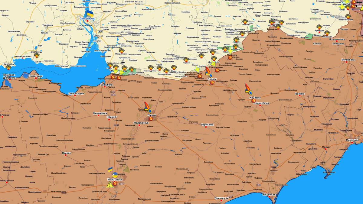 Запорізький напрямок (мапа обстрілів, оновлення)