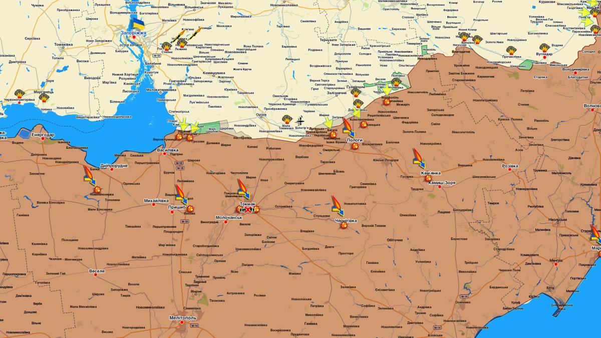 Запорізький напрямок (мапа обстрілів, оновлення)