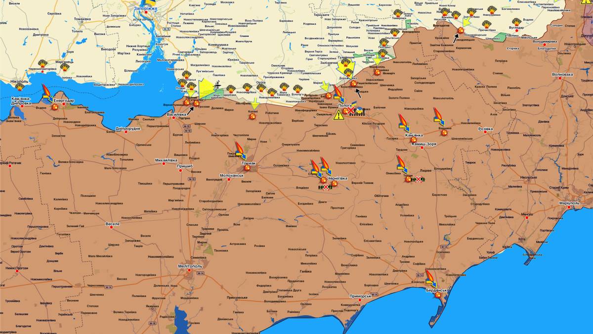 Запорізький напрямок (мапа обстрілів, оновлення)