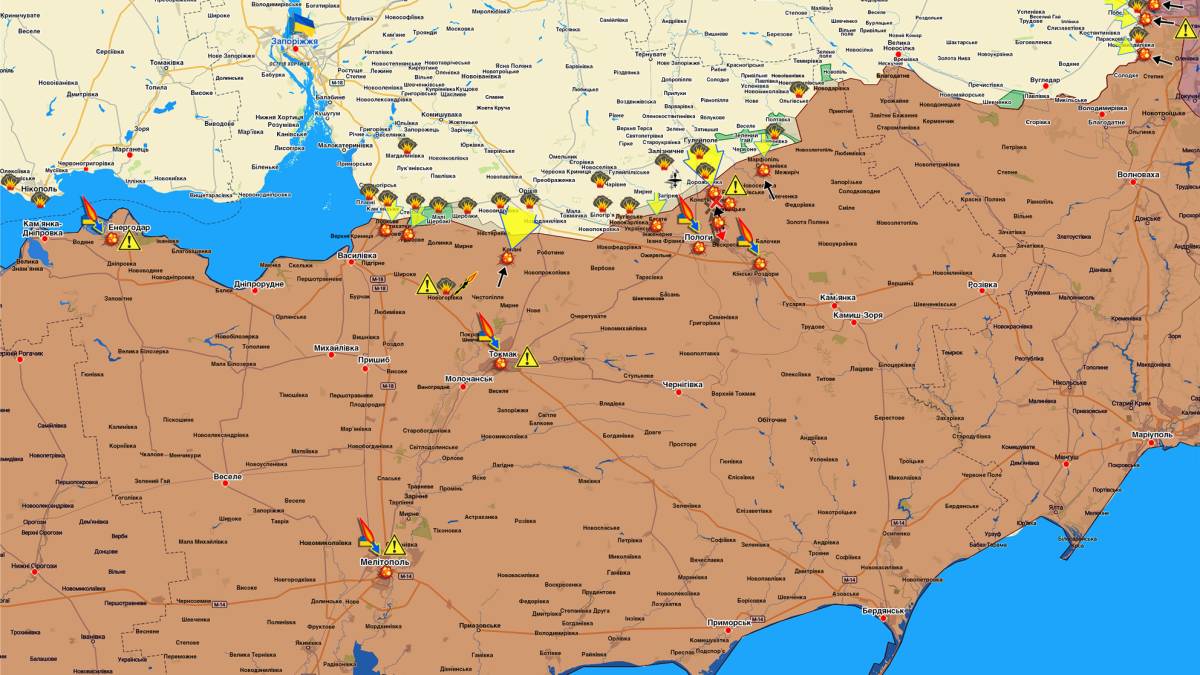 Запорізький напрямок (мапа обстрілів, оновлення)
