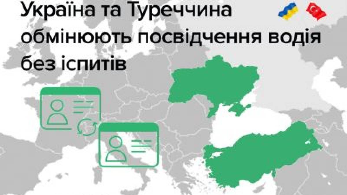 Набула чинності угода про визнання і обмін посвідчень водія між Україною та Туреччиною