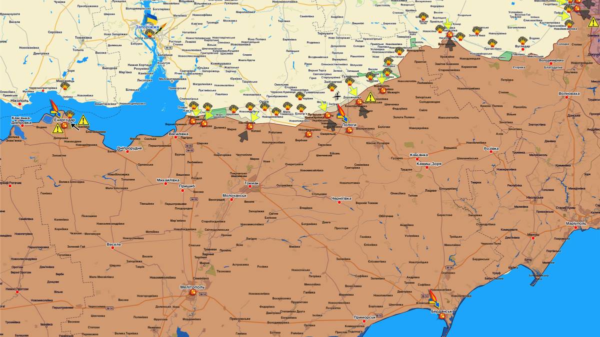 Запорізький напрямок (мапа обстрілів, оновлення)