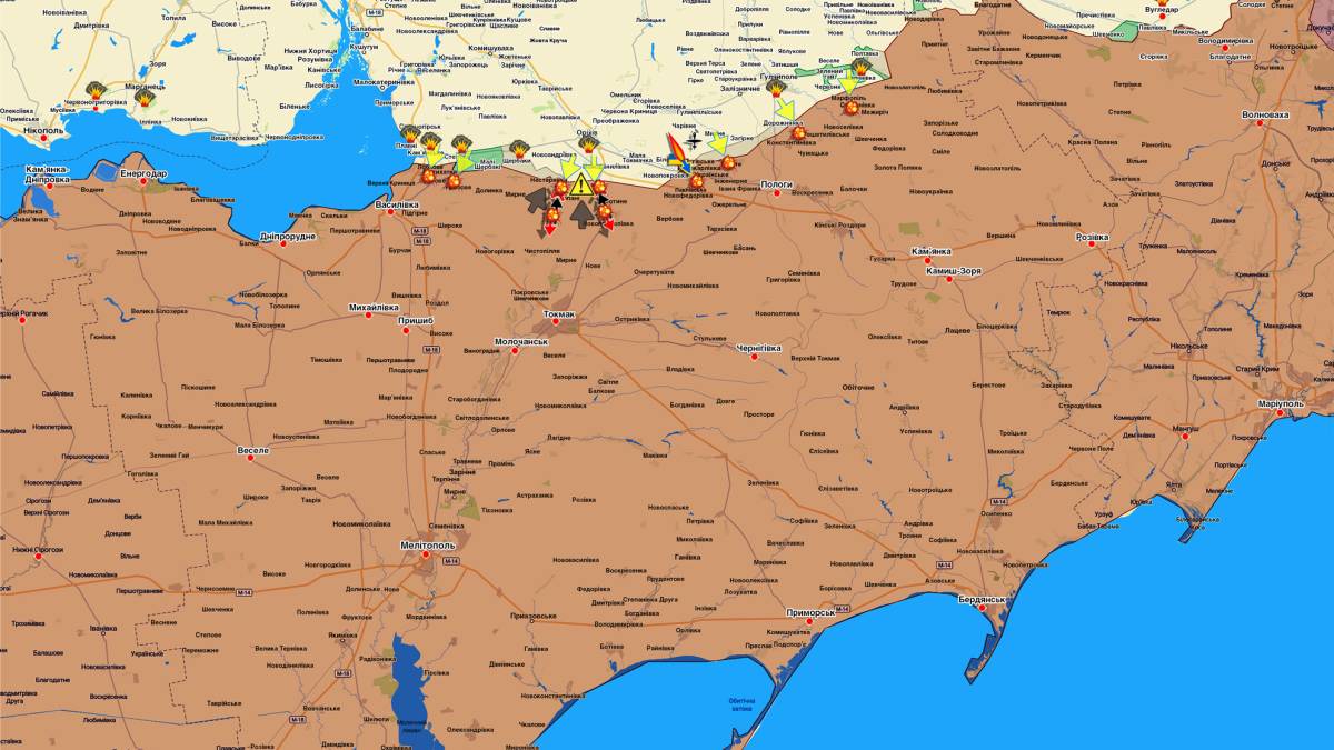 Запорізький напрямок (мапа обстрілів, оновлення)