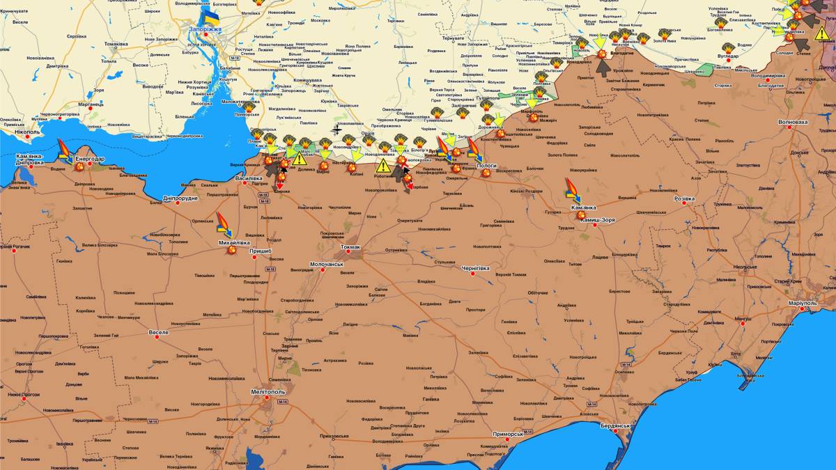 Запорізький напрямок (мапа обстрілів, оновлення)