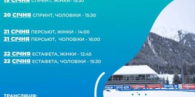 Біатлон. КС. Антхольц-Антерсельва. Стартові склади суботніх гонок