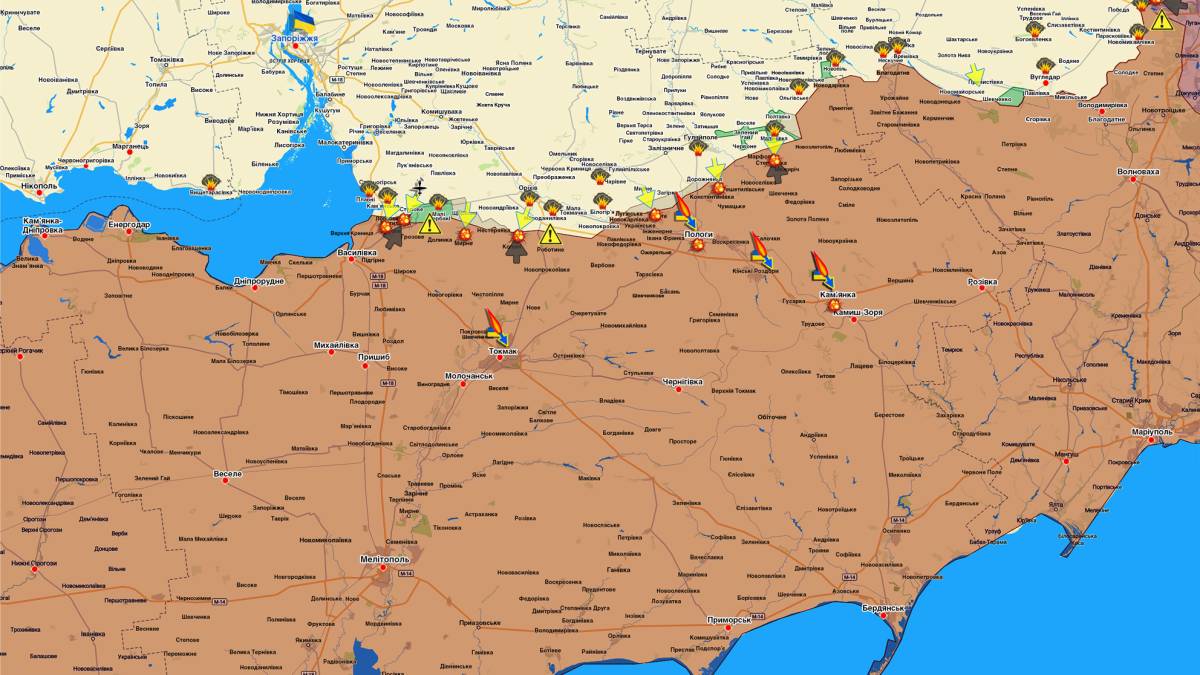 Запорізький напрямок (мапа обстрілів, оновлення)
