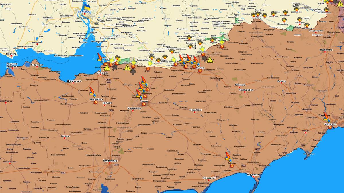 Запорізький напрямок (мапа обстрілів, оновлення)