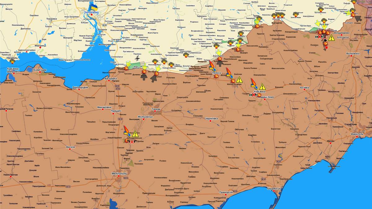 Запорізький напрямок (мапа обстрілів, оновлення)