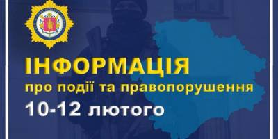 Правопорушення та події, зареєстровані Запорізькою  поліцією 10,11 та 12 лютого