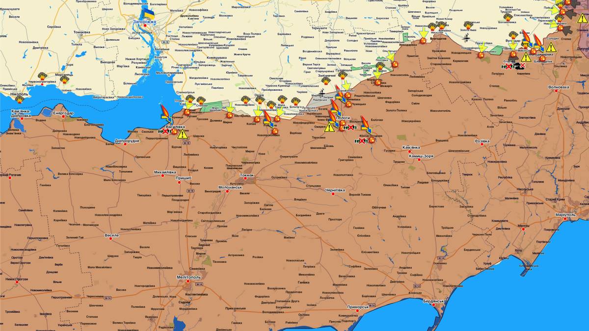 Запорізький напрямок (мапа обстрілів, оновлення)