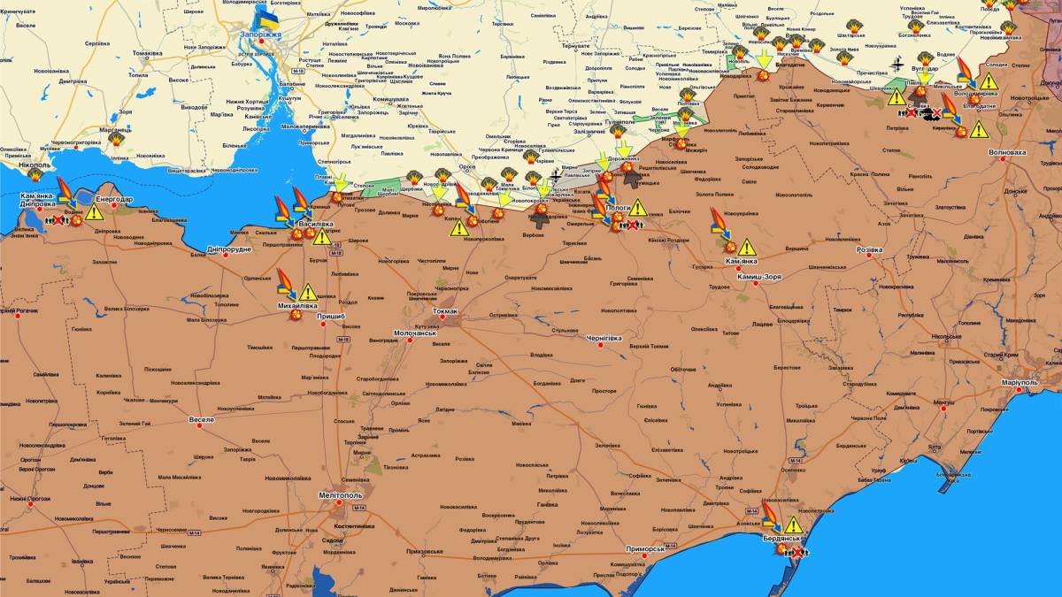 Запорізький напрямок (мапа обстрілів, оновлення)