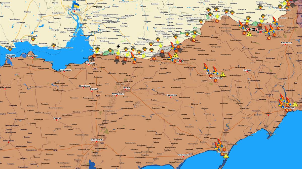 Запорізький напрямок (мапа обстрілів, оновлення)