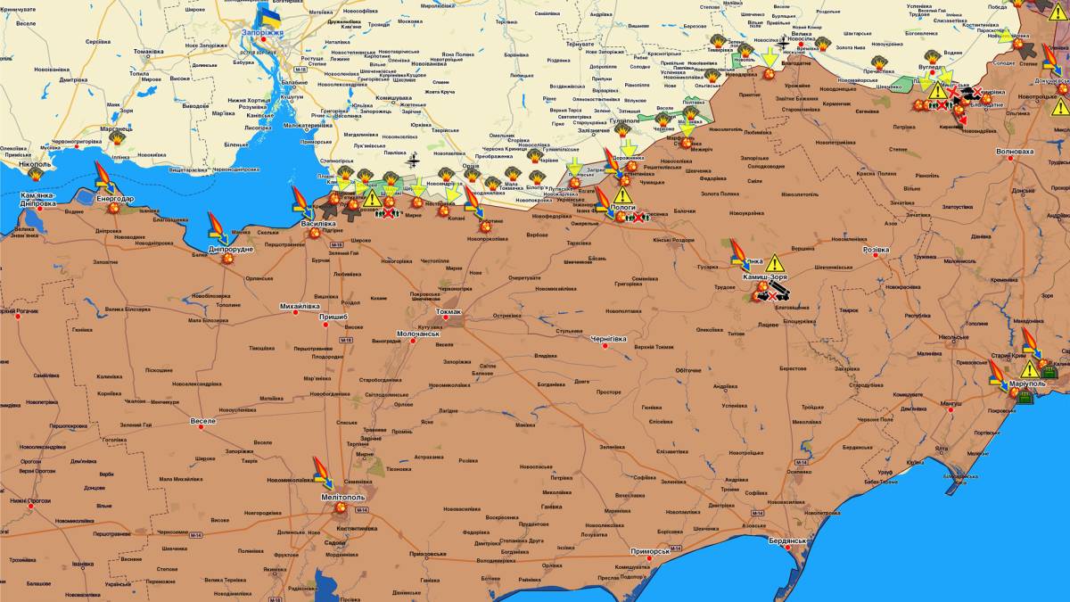 Запорізький напрямок (мапа обстрілів, оновлення)