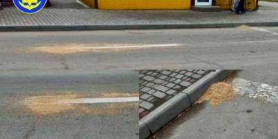Вокруг Бердянского порта улицы усеяны зерном