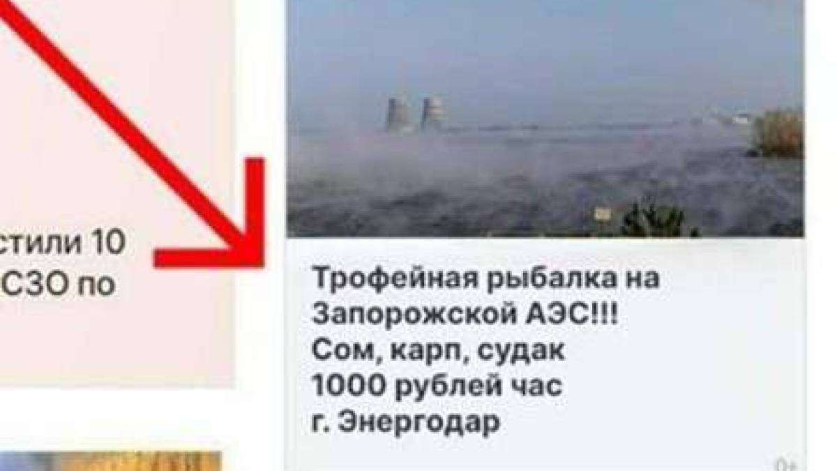 российские оккупанты предлагают всем желающим «трофейную рыбалку на Запорожской АЭС»