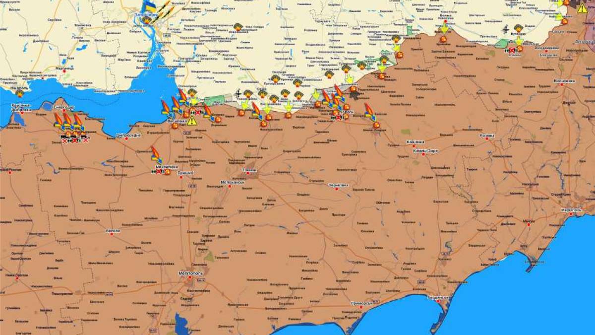Запорізький напрямок (мапа обстрілів, оновлення)