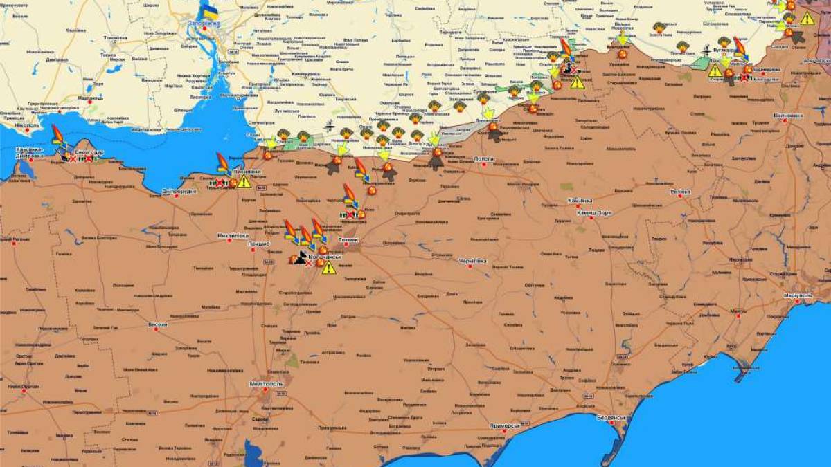 Запорізький напрямок (мапа обстрілів, оновлення)