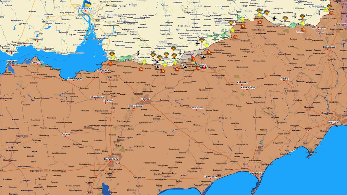 Запорізький напрямок (мапа обстрілів, оновлення)