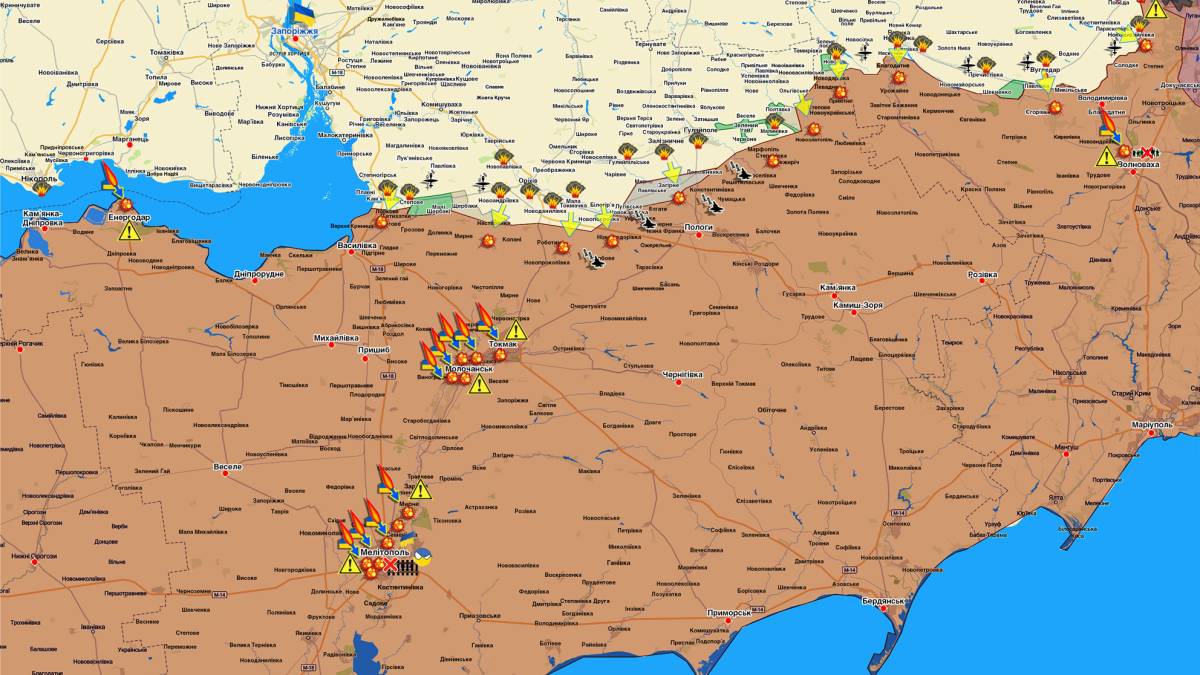 Запорізький напрямок (мапа обстрілів, оновлення)