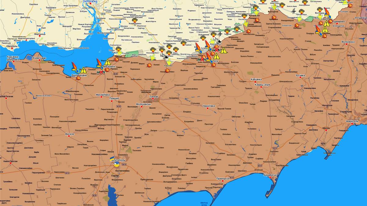 Запорізький напрямок (мапа обстрілів, оновлення)