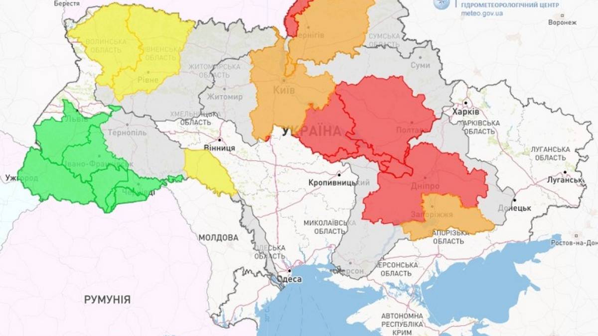 У Запорізькій області можливе затоплення заплавних ділянок уздовж Каховського моря: Укргідрометеоцентр