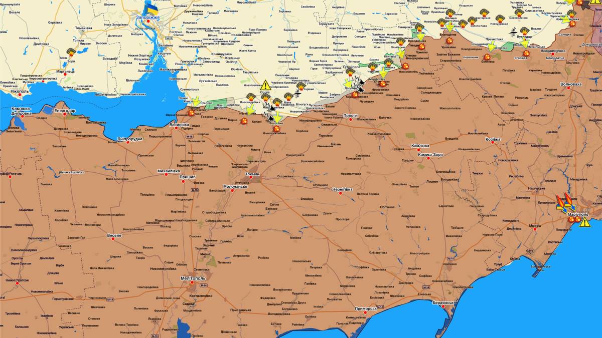 Запорізький напрямок (мапа обстрілів, оновлення)